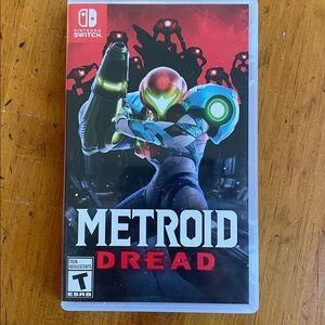Nintendo Metroid Dread with Red and Blue Highlights